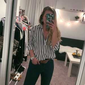 100% cotton blouse with stripes stl. XS-S H&M